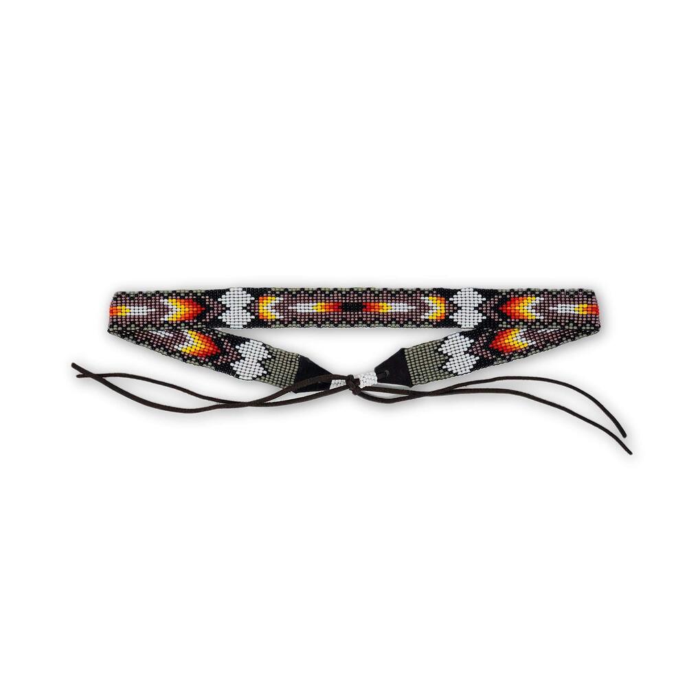 5131 Beaded Hat Band, Cowboy Western Hatbands, Rodeo Style, Leather Ties
